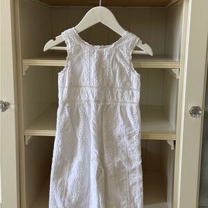 Zara White Eyelet Sleeveless Romper